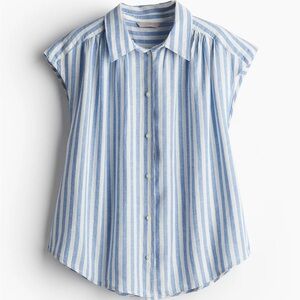 H&M Blue and White Button Down Shirt